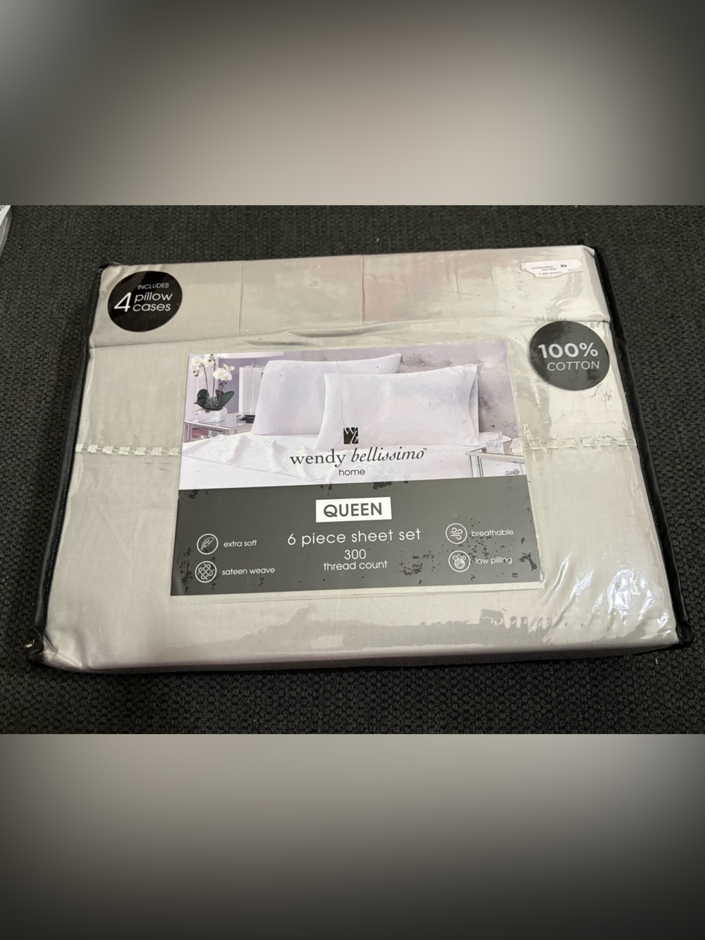 Wendy Bellissimo Queen Sheet Set - Light Gray